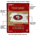customized san francisco 49ers grunge patch red white quilt blanket best selling