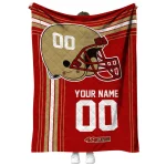 customized san francisco 49ers helmet theme red quilt blanket best selling