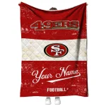 customized san francisco 49ers hibiscus burst red white quilt blanket best selling