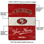 customized san francisco 49ers hibiscus burst red white quilt blanket best selling