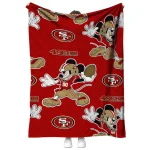 customized san francisco 49ers mickey football red quilt blanket best selling