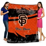 customized san francisco giants brushstroke layers orange quilt blanket best selling