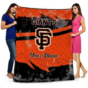 customized san francisco giants brushstroke layers orange quilt blanket best selling