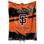 customized san francisco giants brushstroke layers orange quilt blanket best selling