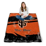 customized san francisco giants brushstroke layers orange quilt blanket best selling