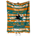 customized san jose sharks layered florals teal white quilt blanket best selling