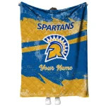 customized san jose state spartans brushstroke layers blue quilt blanket best selling