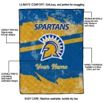 customized san jose state spartans brushstroke layers blue quilt blanket best selling