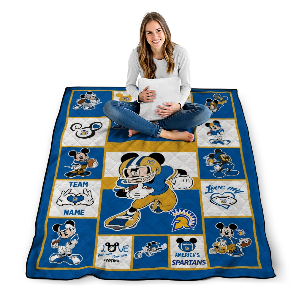 customized san jose state spartans mickey crimson blue white quilt blanket high quality customized san jose state spartans mickey crimson blue white quilt blanket high quality