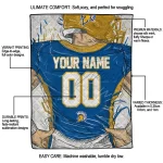customized san jose state spartans player sketch blue gray quilt blanket best selling