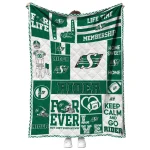 customized saskatchewan roughriders helmet passion green quilt blanket best selling