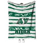 customized saskatchewan roughriders layered florals green white quilt blanket best selling