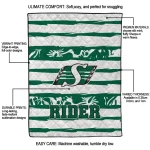 customized saskatchewan roughriders layered florals green white quilt blanket best selling