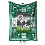 customized saskatchewan roughriders snoopy coach green quilt blanket best selling
