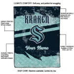 customized seattle kraken brushstroke layers blue quilt blanket best selling