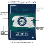 customized seattle mariners grunge patch navy blue white quilt blanket best selling
