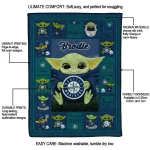 customized seattle mariners yody baby motif navy blue quilt blanket best selling