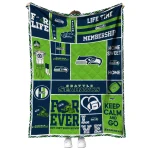 customized seattle seahawks helmet passion blue quilt blanket best selling