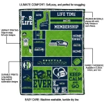 customized seattle seahawks helmet passion blue quilt blanket best selling