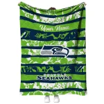 customized seattle seahawks layered florals blue white quilt blanket best selling