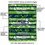 customized seattle seahawks layered florals blue white quilt blanket best selling