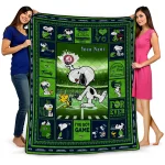 customized seattle seahawks snoopy coach blue quilt blanket best selling