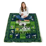 customized seattle seahawks snoopy coach blue quilt blanket best selling