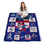 customized smu mustangs mickey crimson blue white quilt blanket best selling