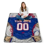 customized smu mustangs player sketch blue gray quilt blanket best selling
