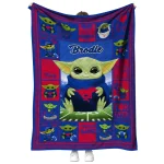 customized smu mustangs yody baby pattern blue quilt blanket best selling