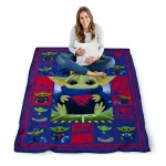customized smu mustangs yody baby pattern blue quilt blanket best selling