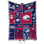 customized south alabama jaguars helmet passion blue quilt blanket best selling