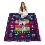 customized south alabama jaguars snoopy coach blue quilt blanket best selling
