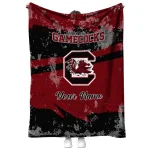 customized south carolina gamecocks brushstroke layers garnet quilt blanket best selling