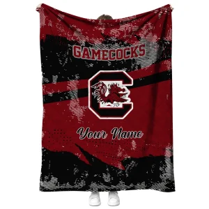 customized south carolina gamecocks brushstroke layers garnet quilt blanket fashion forward