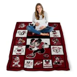 customized south carolina gamecocks mickey crimson garnet white quilt blanket best selling