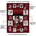 customized south carolina gamecocks mickey crimson garnet white quilt blanket best selling