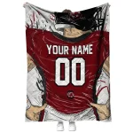 customized south carolina gamecocks player sketch garnet gray quilt blanket best selling