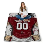 customized south carolina gamecocks player sketch garnet gray quilt blanket best selling