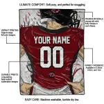 customized south carolina gamecocks player sketch garnet gray quilt blanket best selling