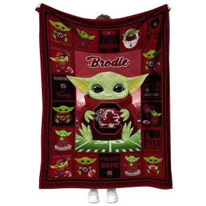 customized south carolina gamecocks yody baby pattern garnet quilt blanket fashion forward