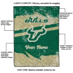 customized south florida bulls brushstroke layers green quilt blanket best selling