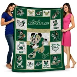 customized south florida bulls mickey crimson green white quilt blanket best selling