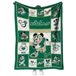customized south florida bulls mickey crimson green white quilt blanket best selling