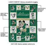 customized south florida bulls mickey crimson green white quilt blanket best selling
