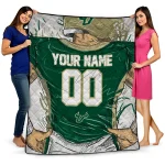 Customized South Florida Bulls Player Sketch Green Gray Quilt Blanket 1 customized south florida bulls player sketch green gray quilt blanket best selling