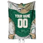 customized south florida bulls player sketch green gray quilt blanket best selling
