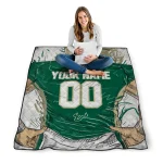customized south florida bulls player sketch green gray quilt blanket best selling