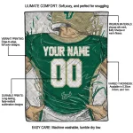 customized south florida bulls player sketch green gray quilt blanket best selling