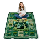 customized south florida bulls yody baby pattern green quilt blanket best selling